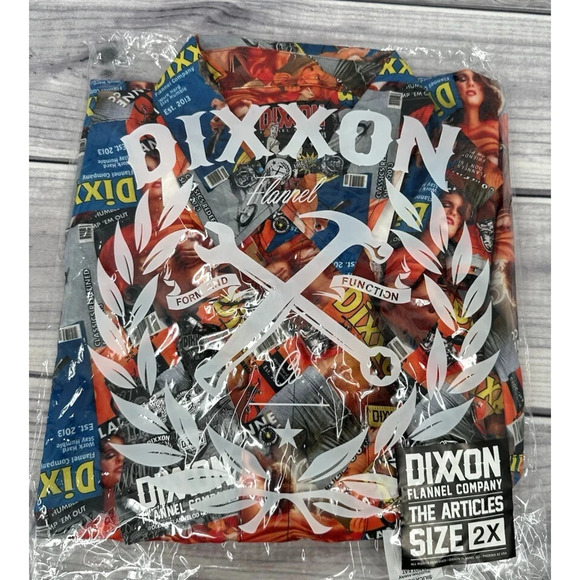 Dixxon Flannel Co Button Up Party Shirt, "The Articles" Nudie Pin up, Size 2XL - Picture 4 of 6